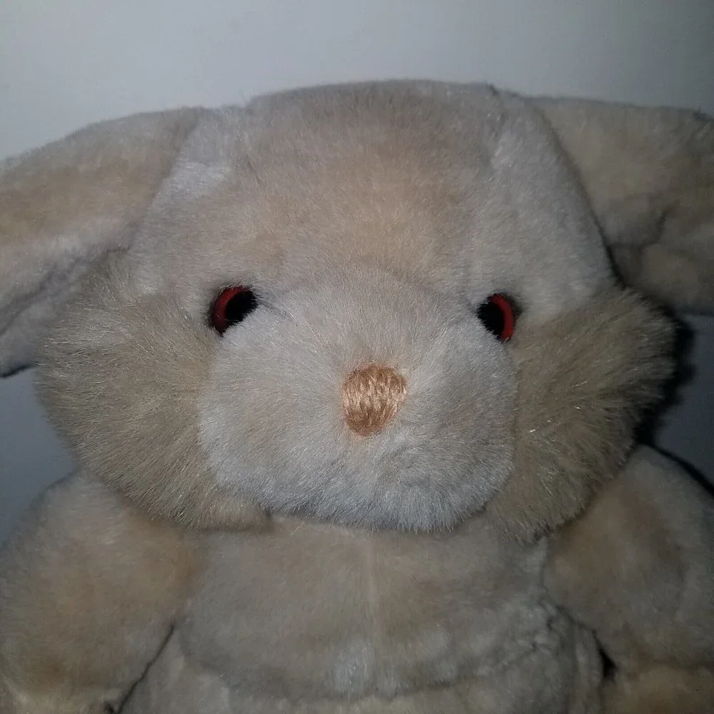 VTG Heartline Tan Brown Bunny Rabbit Plush Lovey Stuffed Animal Toy Easter 1988